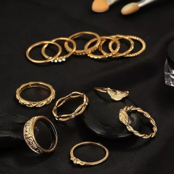 RE-Stock In! 12 Pc Midi Finger Knuckle Stack Rings - Picture 4 of 5